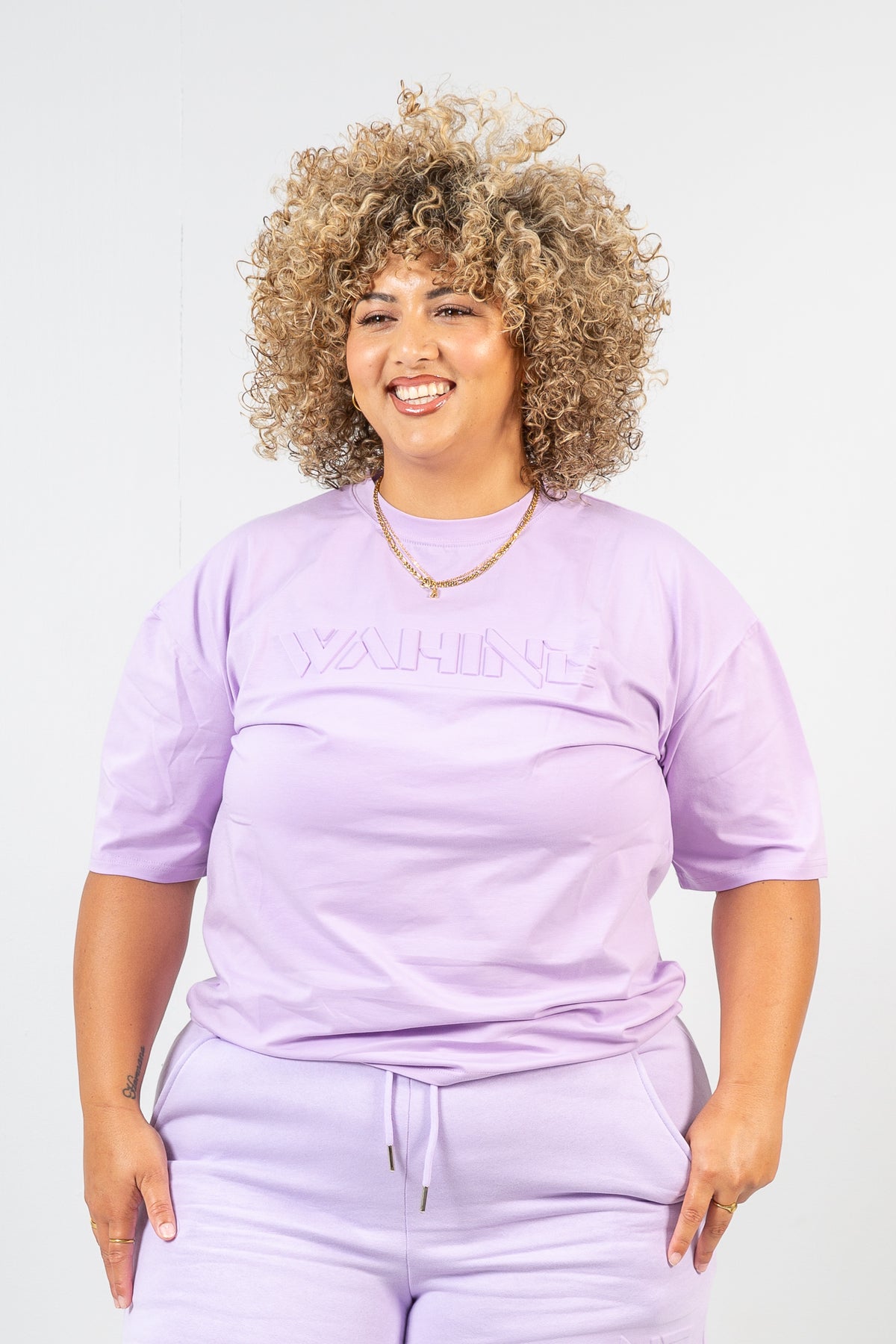 Lilac Wahine Embossed T-Shirt